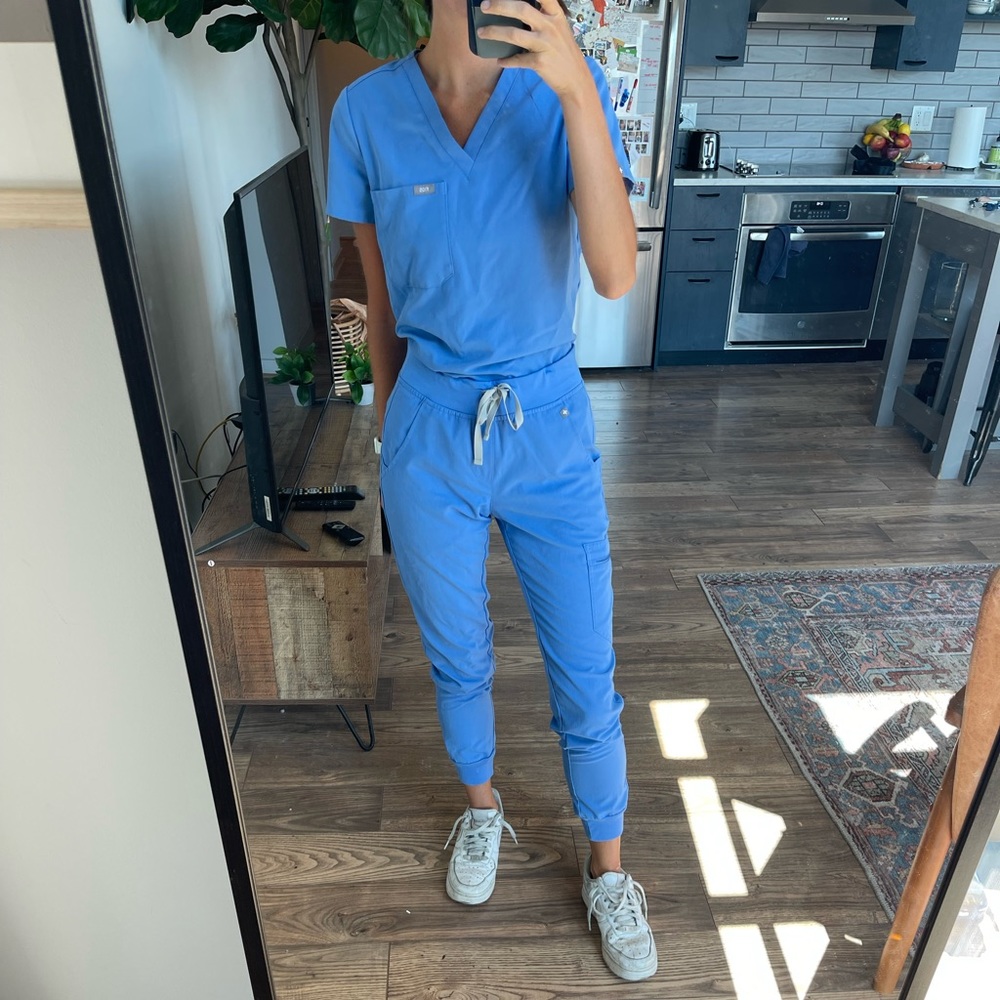 Figs Ceil Blue Catarina One Pocket Scrub Top size XXS
